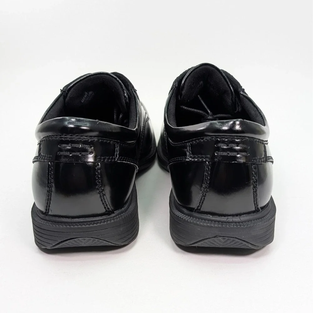 Nunn Bush Kore Baker Street Mens 9.5 Black Polished Plain Toe Oxford Dress Shoes